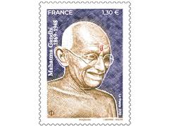 
      
      Mahatma Gandhi figures on postage stamp issued in France
      
      