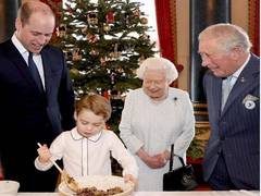 
      
      Prince George makes Christmas pudding with the royal family
      
      