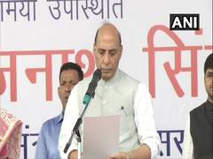 
      
      Gandhi Jayanti: Rajnath administers cleanliness oath to...
      
      