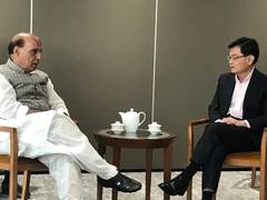 
      
      Rajnath Singh holds talks with Singapore's Deputy PM with...
      
      