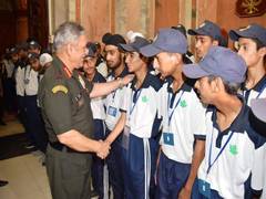 
      
      Army Chief General Rawat interacts with Kashmiri students
      
      