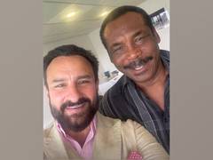 
      
      Saif Ali Khan meets West Indies legend Gordon Greenidge
      
      