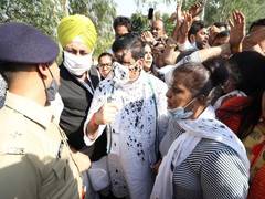 
      
      Ink thrown at AAP leader Sanjay Singh in Hathras, Samajwadi...
      
      