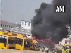 
      
      J-K: Private school bus catches fire in Jammu 
      
      