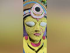 
      
      Kolkata: Durga idol made of five crore chalk pencils
      
      
