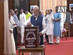 
      
      PM Modi casts his vote to elect 15th President of India
      
      