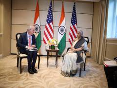 
      
      FM Sitharaman holds discussions with major investment firm's...
      
      