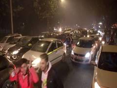 
      
      Traffic snarls on New Year eve in Delhi's Connaught Place
      
      