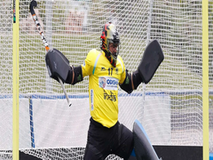 
      
      India's junior team hockey goalkeeper Pawan working hard to...
      
      