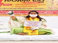 
      
      Andhra Pradesh: TDP leader Kesineni Swetha protests new power...
      
      