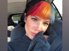 
      
      Halsey gives new hair goals with rainbow highlights
      
      