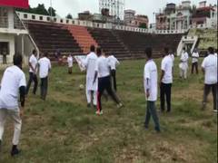 
      
      TMC workers observe 'Khela Hobe Diwas' in Agartala
      
      