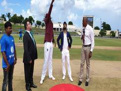 
      
      West Indies win the toss, elect to bowl first 
      
      