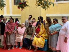 
      
      Shahid Kapoor's family gets together for Sanah Kapur's Chooda...
      
      