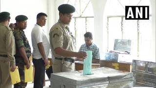 
      
      Agartala: Security personnel cast vote through postal ballot
      
      