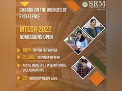 
      
      SRM University-AP offers MTech with a 100 percent Fee Waiver 
      
      