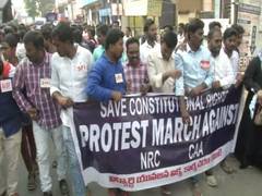 
      
      AP: Muslim community protests against NRC, CAA in Vijayawada 
      
      