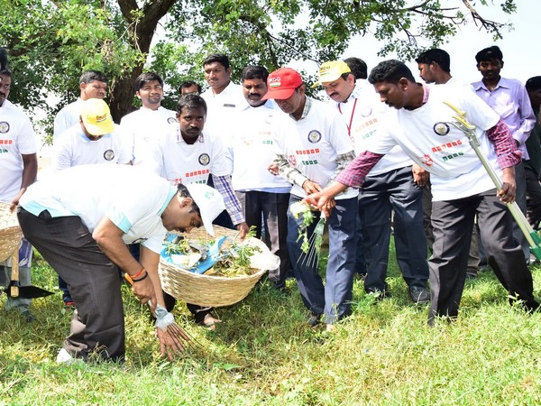 DRDO Chairman Dr. G Satheesh Reddy along with other DRDO officials participating in the cleanliness drive at government school 