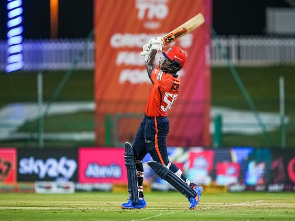 Sherfane Rutherford in action during the opening match (Image: Abu Dhabi T10 )