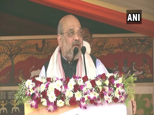 Union Home Minister Amit Shah speaking at the rally. (Photo/ANI)
