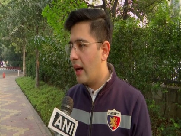 AAP national spokesperson Raghav Chadha speaking to ANI in New Delhi on Sunday. (Photo/ANI)
