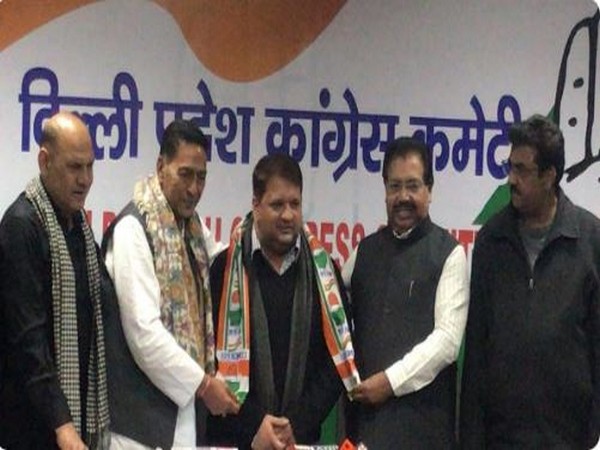 AAP MLA Adarsh Shashtri joins Congress ahead of Delhi assembly polls in Delhi. Photo/ANI