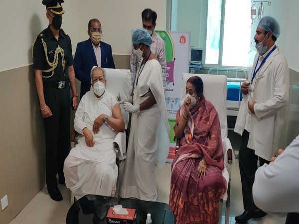 Andhra Pradesh Governor Biswabhusan Harichandan on Tuesday took COVID-19 vaccine at Government General Hospital in Vijayawada.