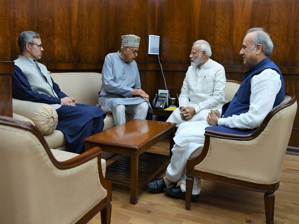 Omar Abdullah and Farooq Abdullah met PM Modi in New Delhi on Thursday