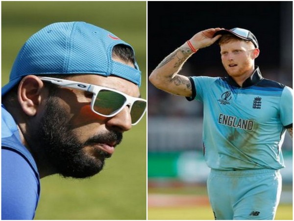 Former Indian all rounder Yuvraj Singh and England's Ben Stokes