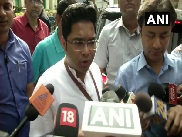 TMC leader Abhishek Banerjee speaking to reporters