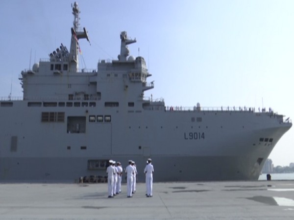 The amphibious assault helicopters carrier Tonnerre at Cochin International Cruise Terminal. (Photo/ANI)