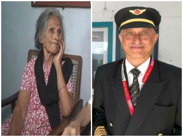 Neela Sathe (right), the mother of late captain DV Sathe (right)