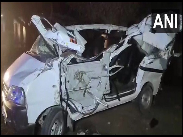 Visual of the car after the accident (Photo/ANI) 