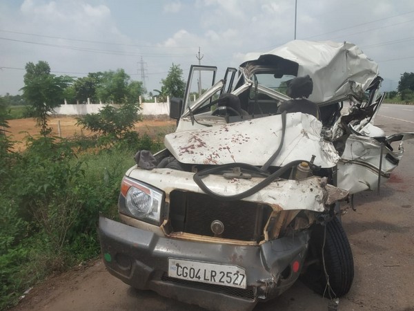 A visual of the vehicle that met with an accident in Srikakulam on Friday night. Photo/ANI