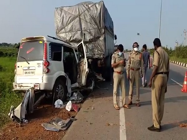 Visual of the accident site in Srikakulam district. (Photo/ANI)