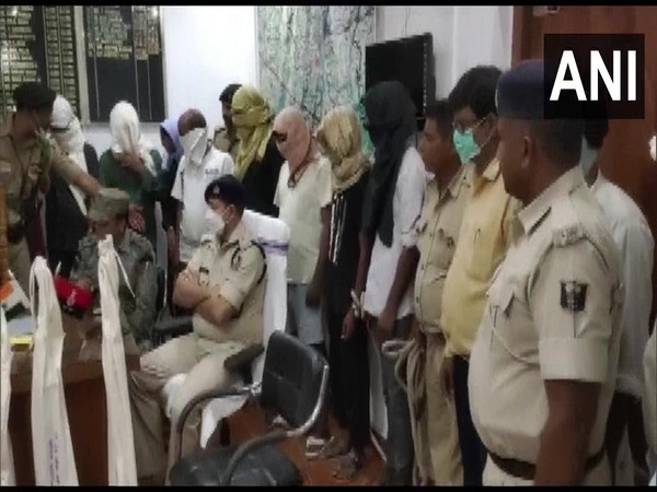 Visual of police personnel with the accused persons (Photo/ANI) 