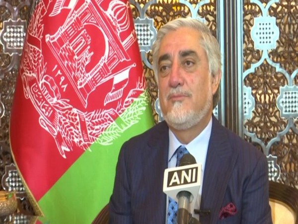 Afghan leader Abdullah Abdullah speaking to ANI in New Delhi on Saturday.