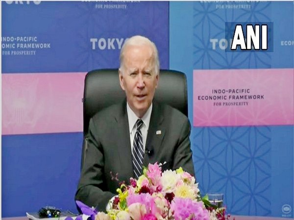 US President Joe Biden at the Indo-Pacific Economic Framework for Prosperity (IPEF) on Monday
