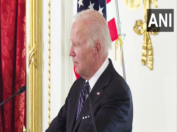 US President Joe Biden addressing a joint press conference with Japanese Prime Minister Fumio Kishida on in Tokyo Monday.