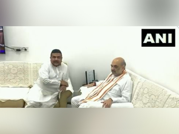 West Bengal Leader of Opposition Suvendu Adhikari on Tuesday met Union Home Minister Amit Shah in Parliament (Photo/ANI)