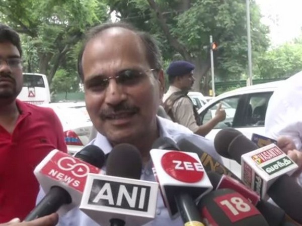Congress leader Adhir Ranjan Chowdhury addressing medi apersons in New Delhi on Saturday 