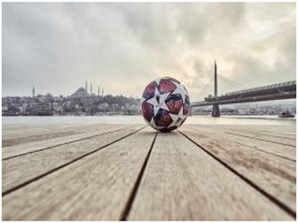 The official match ball for the Champions League knockout stages.  