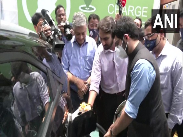 Maharashtra Minister Aaditya Thackeray inaugurates EV charging station in Mumbai (Photo/ANI) 
