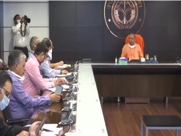 Visuals from the meeting of Chief Minister Yogi Adityanath with officials in Lucknow on Saturday.