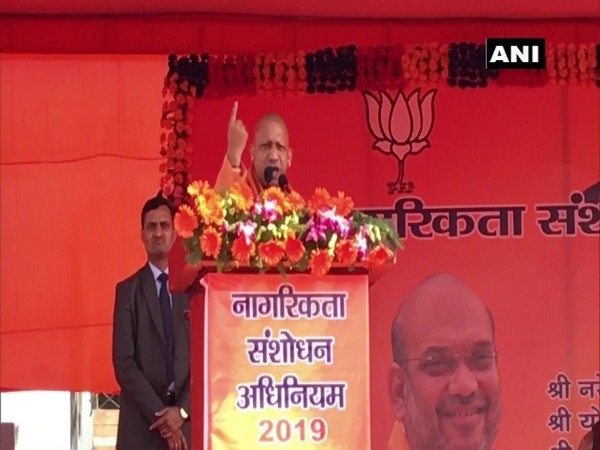 UP CM Yogi Adityanath at a rally in Kanpur on Wednesday (photo/ANI)