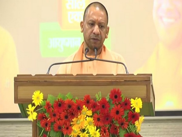 Uttar Pradesh Chief Minister Yogi Adityanath at an event in Lucknow on Monday 