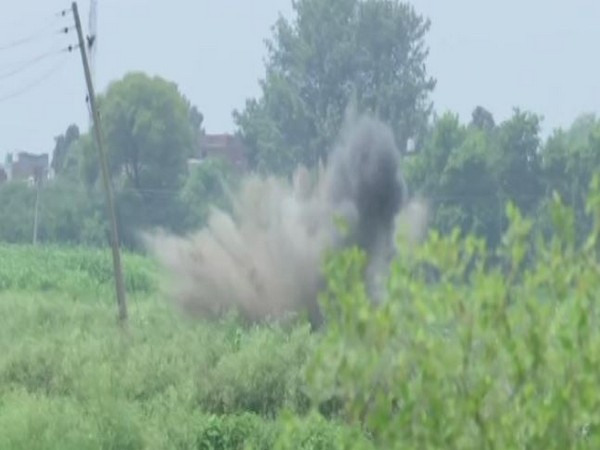 Visual of disposal of grenade found in Amritsar's Ranjit Avenue (Photo/ANI)