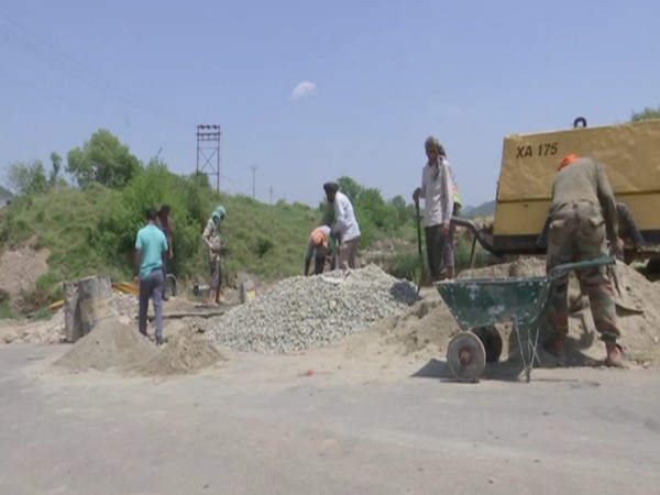 Visuals of the construction work in Rajouri district (Photo/ANI)