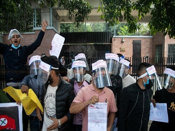 Anti-China protest in Kathmandu over land encroachment last month. (ANI)