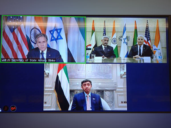 Leaders of the West Asia Quad during their virtual meeting in October 2021.